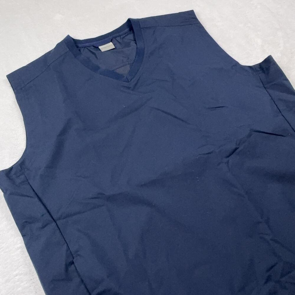 Nike Vest Mens L Blue Windbreaker Lined Elastic Waist Pockets Microfiber